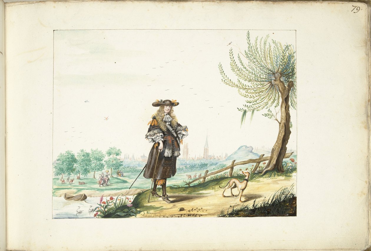 Moses ter Borch en el campo a las afueras de Zwolle de Gesina ter Borch (signed by artist)