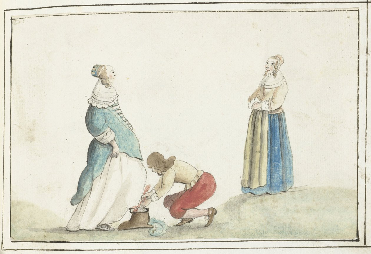 Señor estricto zapato de una dama de Gesina ter Borch