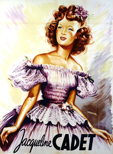 Cartel de Jacqueline Cadet (litografía en color) de Geza Vandor