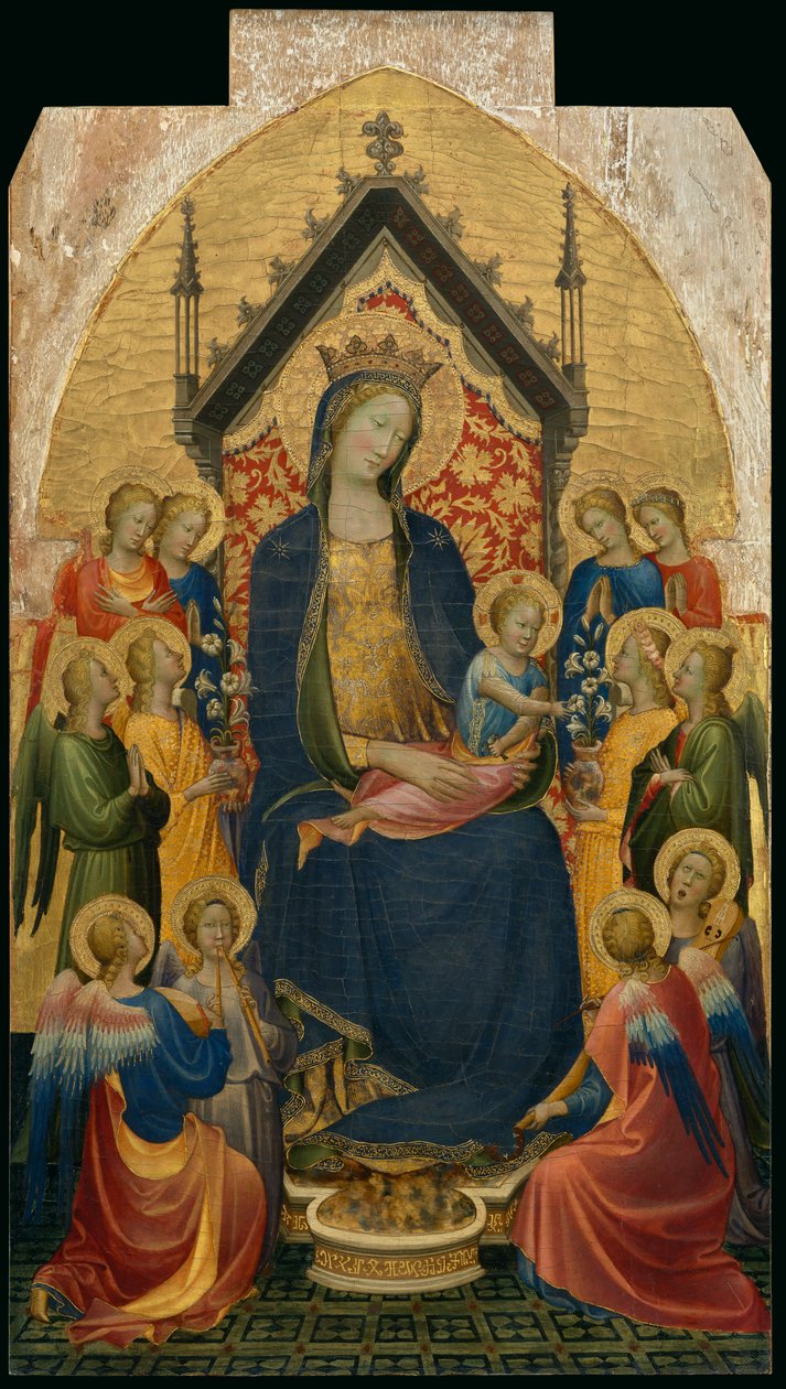 Virgen con el Niño y ángeles músicos, c.1410 (temple y pan de oro sobre tabla) de Gherardo Starnina