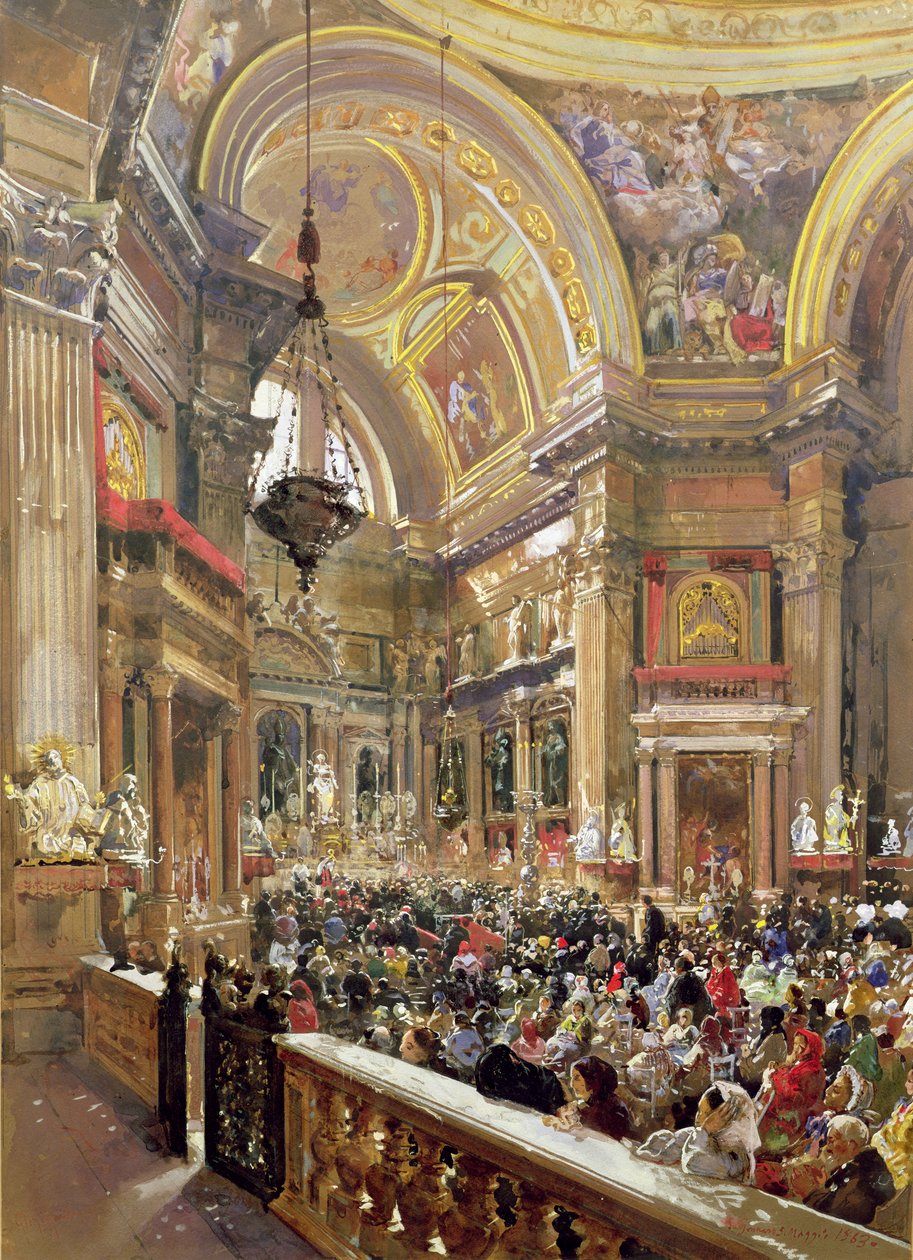 El Milagro de la Licuefacción de la Sangre de San Jenaro, 5 de mayo de 1863 de Giacinto Gigante