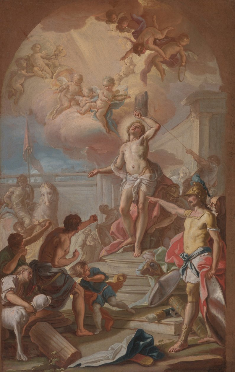 El martirio de San Sebastián, c.1780 (óleo sobre lienzo) de Giacinto (attr. to) Diana