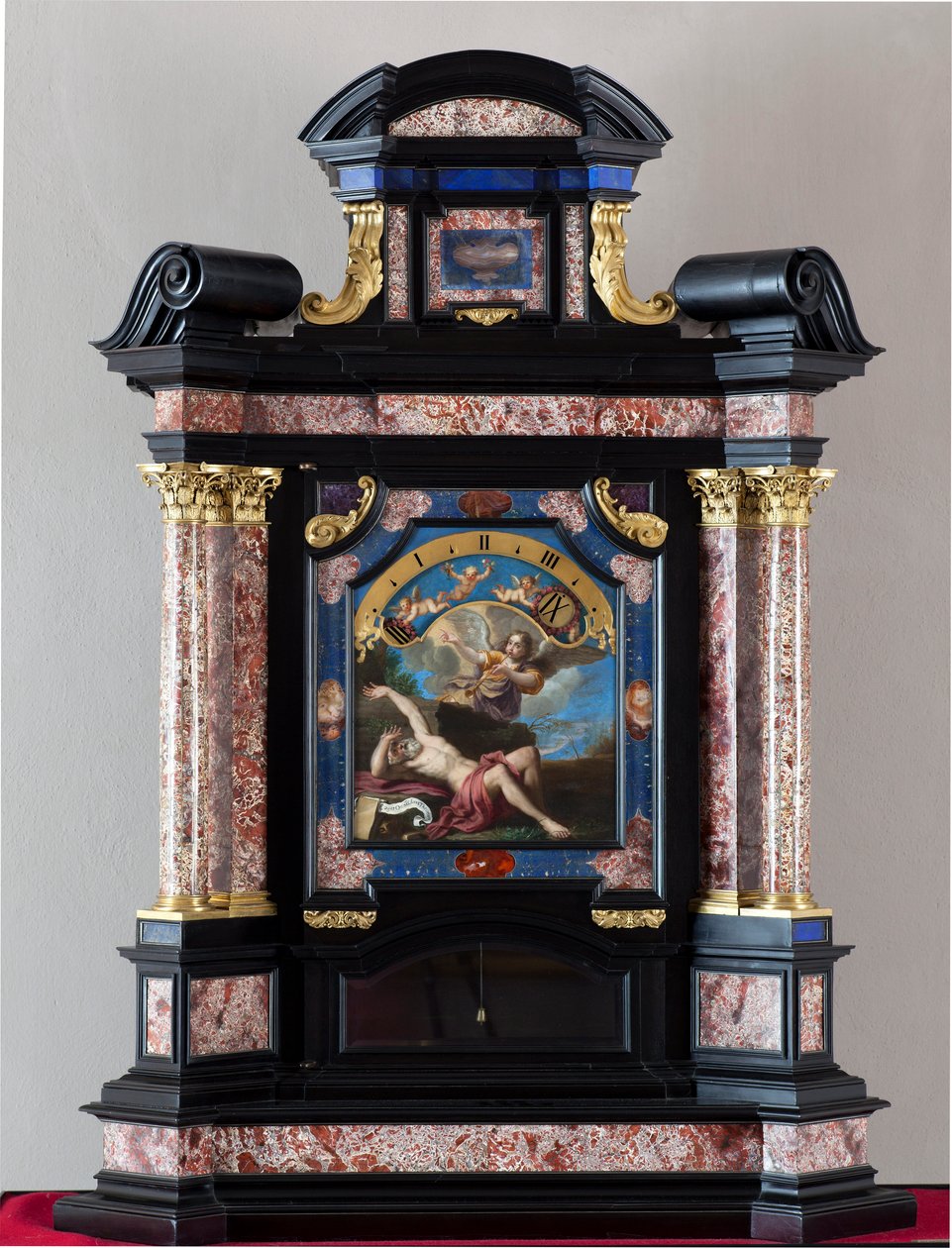 Reloj con representación de San Jerónimo escuchando la trompeta del juicio final, pintura de Giacinto Brandi (1621-1691). Estructura y mecanismo realizados por Giuseppe Campani - siglo XVII de Giacinto Brandi