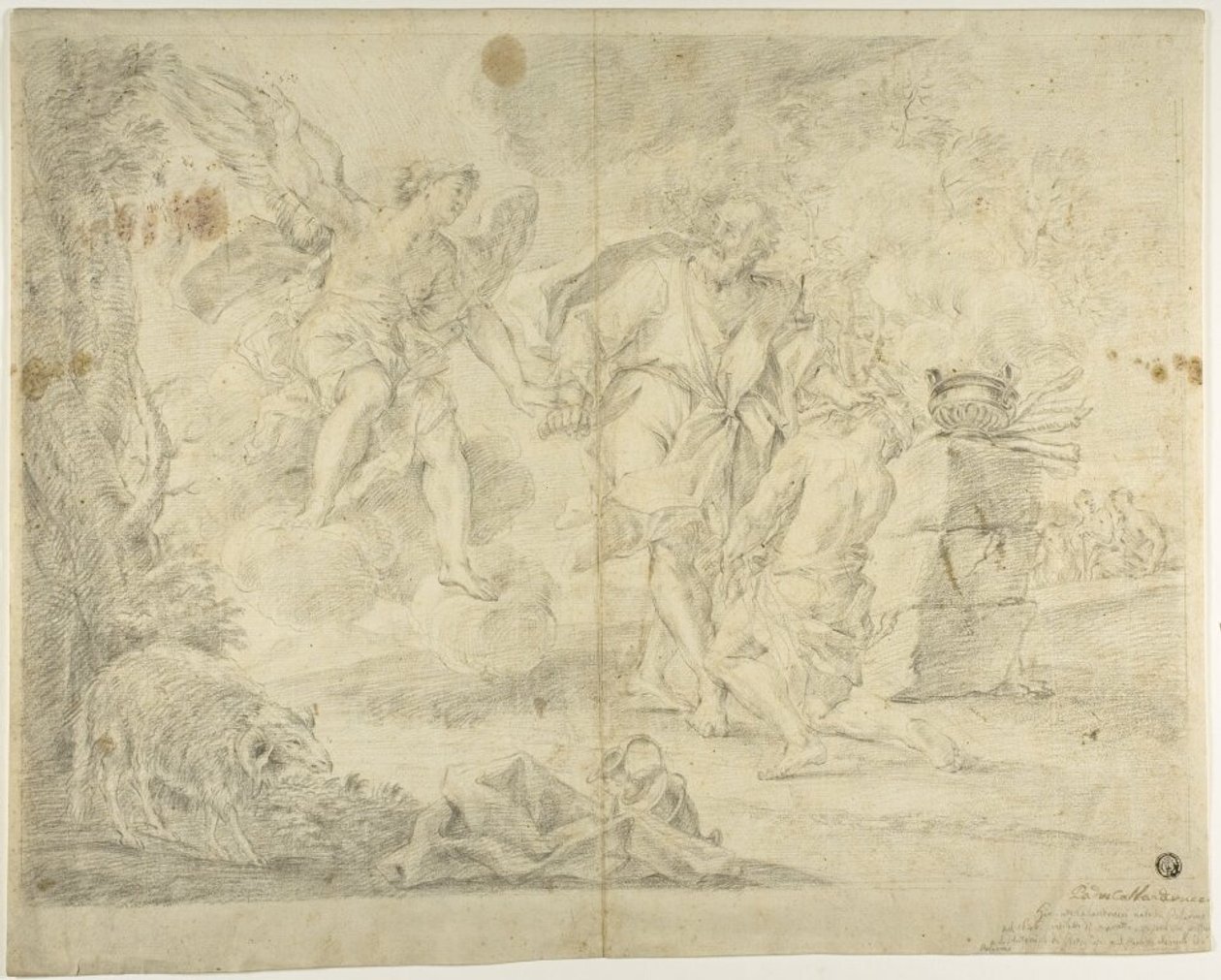 El sacrificio de Isaac por Abraham de Giacinto Calandrucci