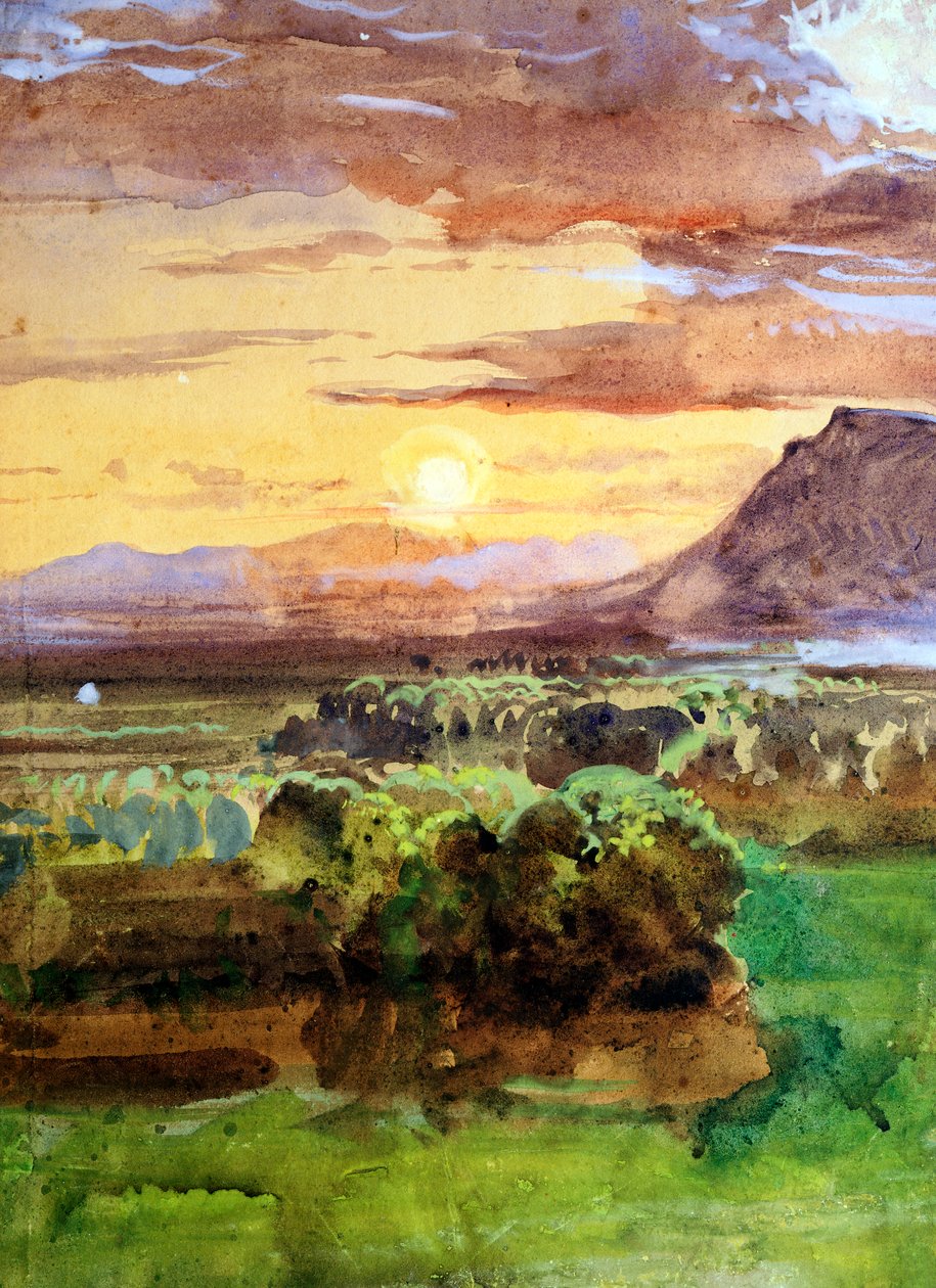 Atardecer en Caserta de Giacinto Gigante