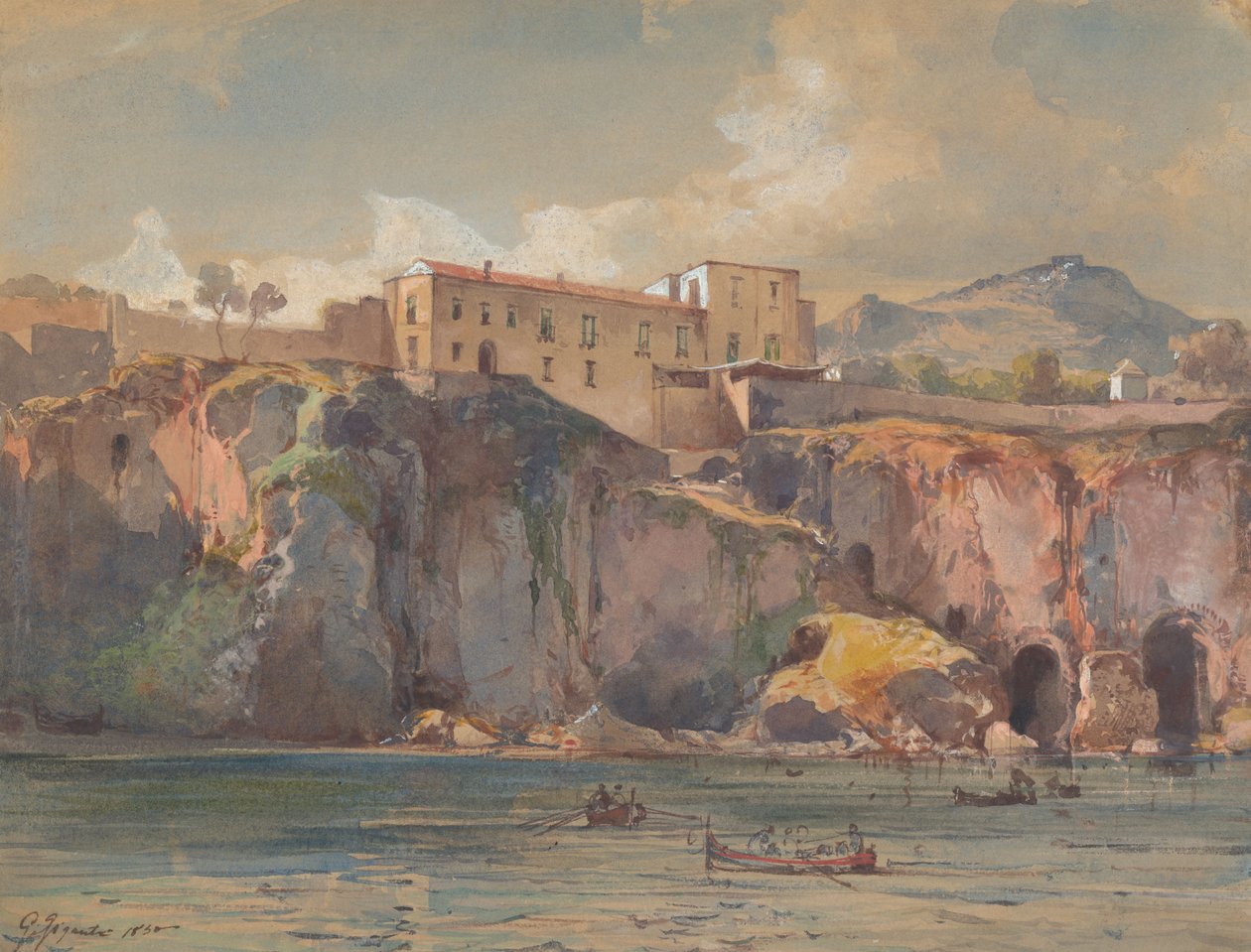Vista de los acantilados cerca de Amalfi de Giacinto Gigante