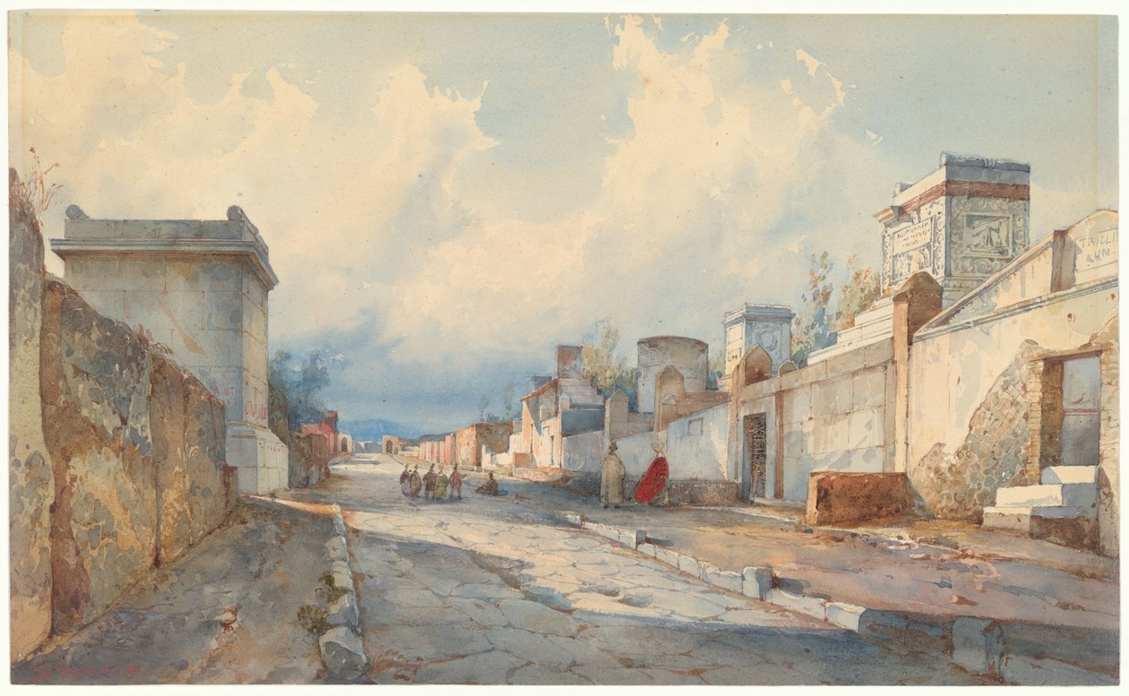 Vista de una calle de Pompeya de Giacinto Gigante