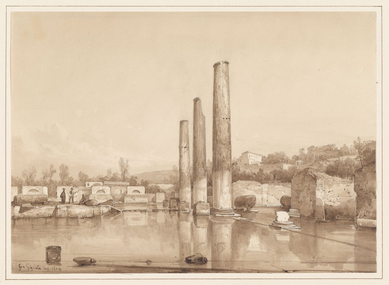 Vista de las ruinas de Pompeya de Giacinto Gigante