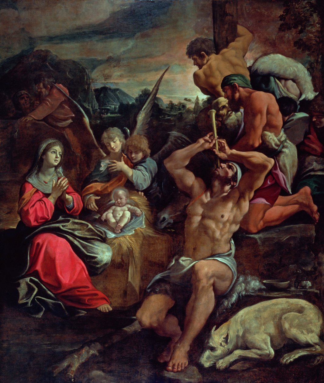 La adoración de los pastores de Giacomo Cavedone