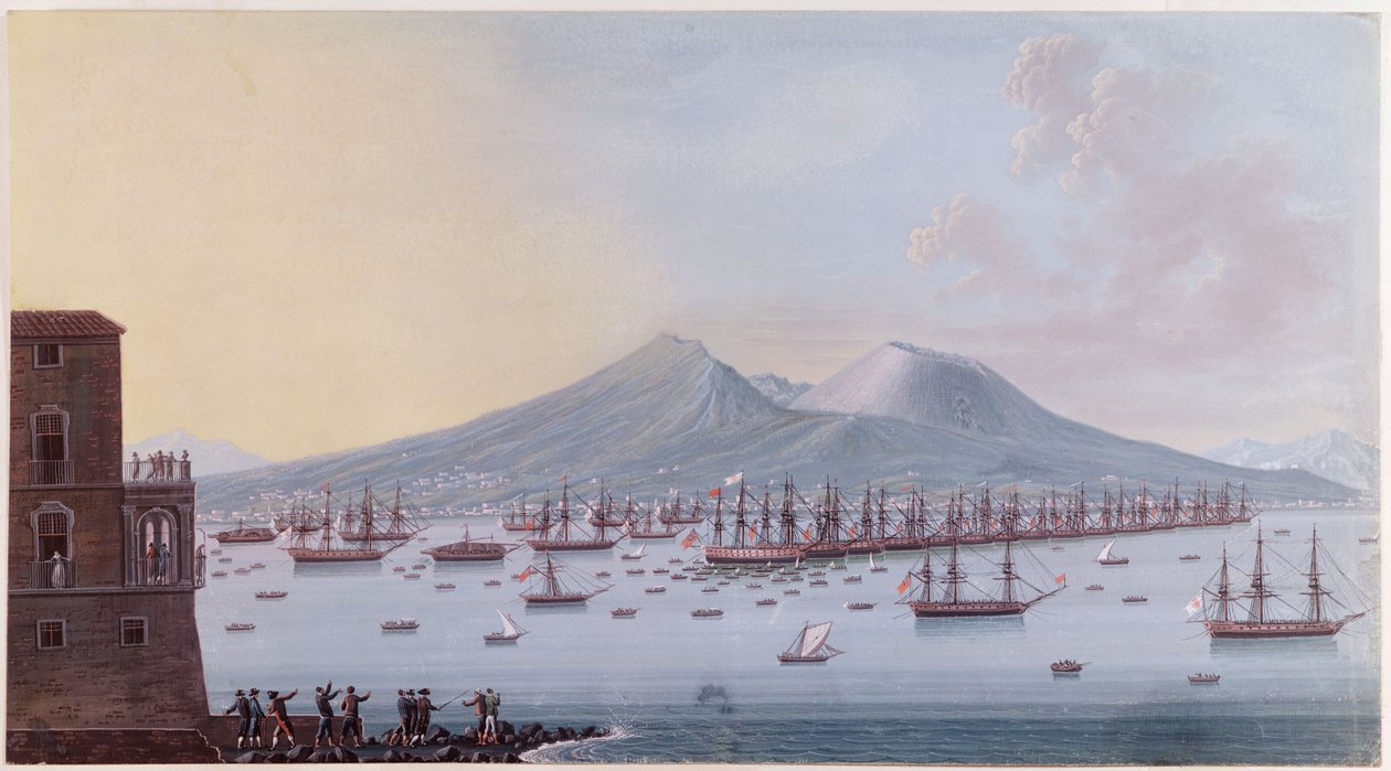 Vista de la Bahía de Nápoles, 1798 de Giacomo Guardi