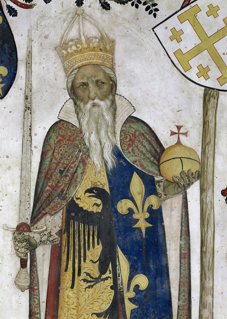 Los Nueve Dignos, detalle de Carlomagno de Giacomo Jaquerio