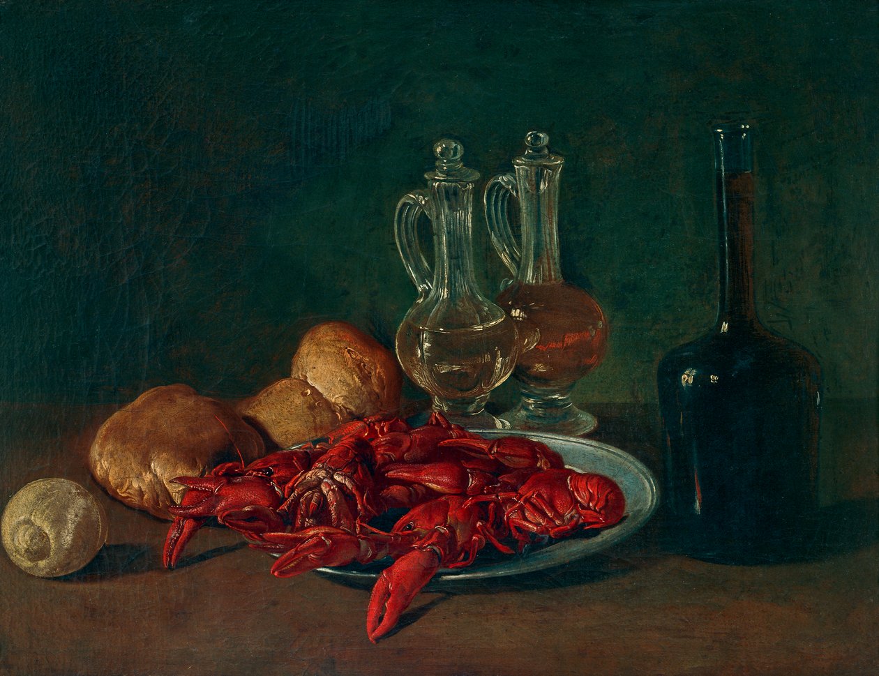 Camarones en un plato de Giacomo Ceruti