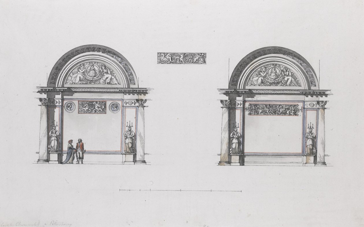 Diseño para el Palacio Sheremetev, Ostankino, c. 1796 de Giacomo Antonio Domenico Quarenghi