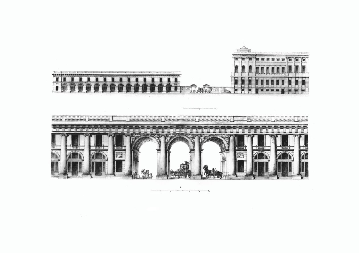 Diseño de la Cancillería del Gabinete de Su Majestad Imperial en San Petersburgo, 1802 de Giacomo Antonio Domenico Quarenghi