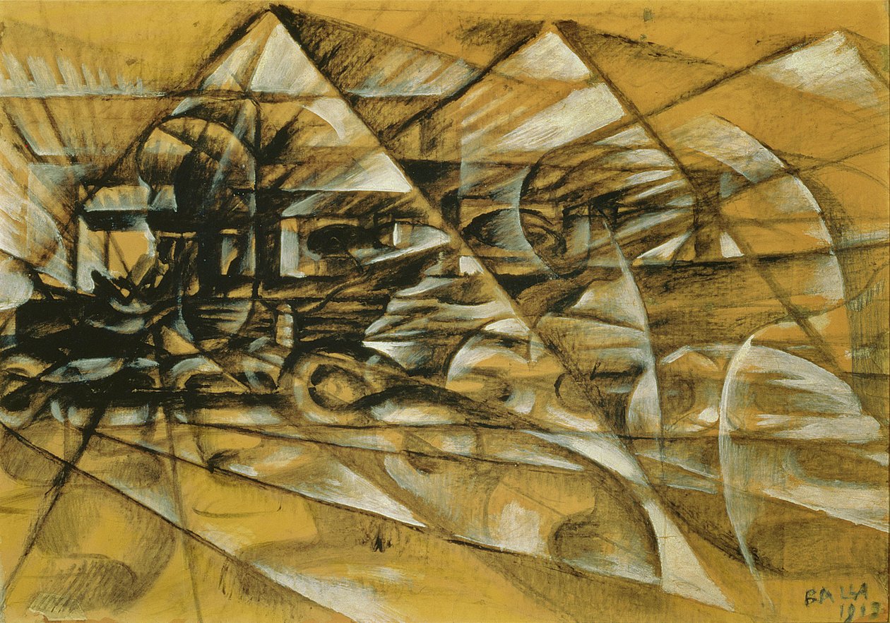 La velocidad de un automóvil de Giacomo Balla