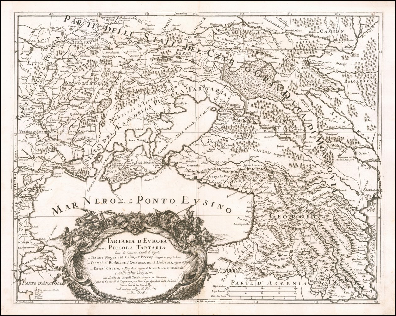 Mapa de la Pequeña Tartaria de 1684 por Giacomo Cantelli da Vignola de Giacomo Cantelli