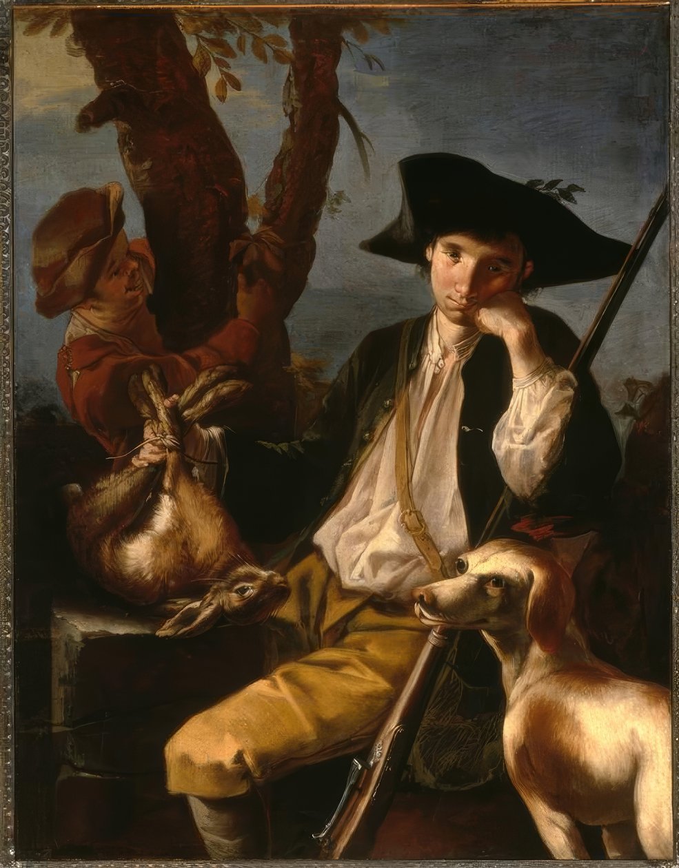 G.F.Cipper conocido como Il Todeschini, Cazador descansando de Giacomo Francesco Cipper