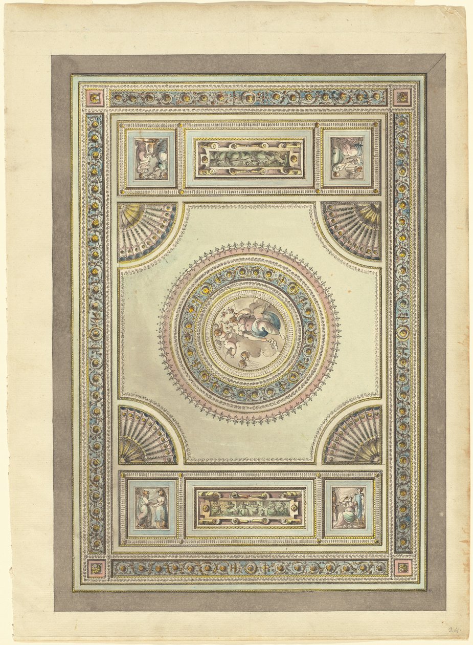 Un Techo Ornamental con una Alegoría de la Primavera de Giacomo Quarenghi
