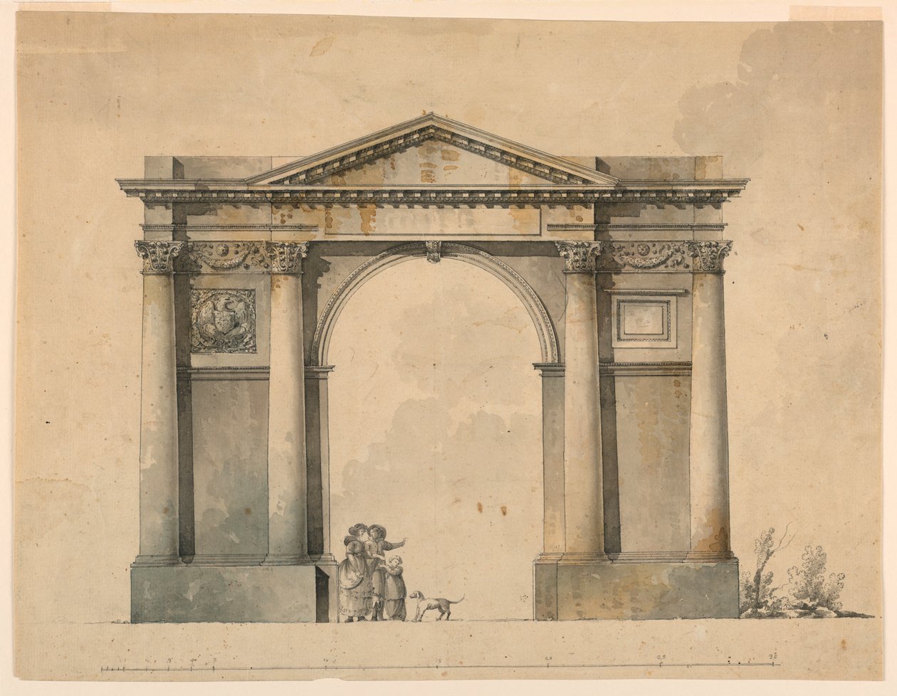 Diseño para un Arco Triunfal para Napoleón I, Bérgamo, Italia de Giacomo Quarenghi