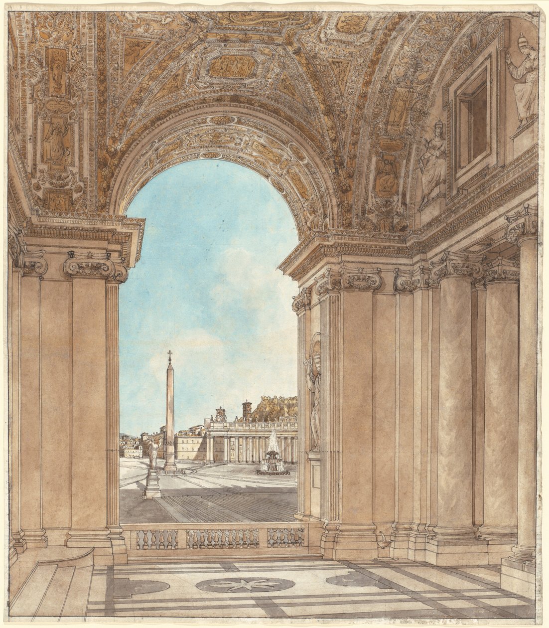 La Plaza de San Pedro Vista a través de un Arco de la Basílica de Giacomo Quarenghi