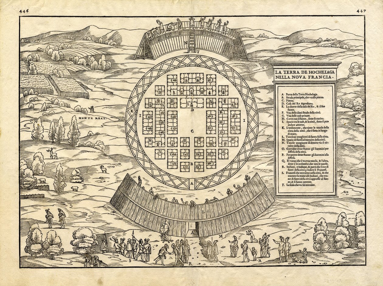 La tierra de Hochelaga en Nueva Francia de Giacomo & Ramusio Giovanni Battista (1485-1557) Gastaldi