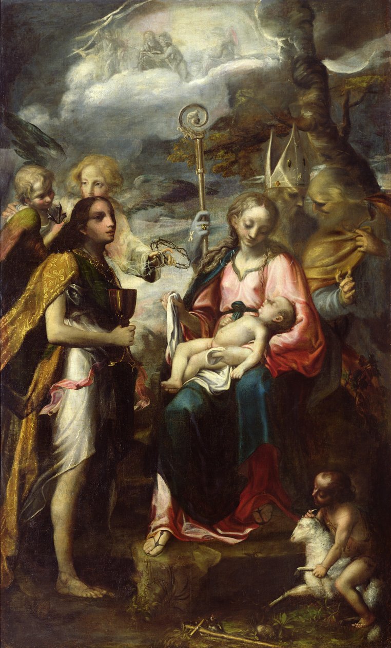 Virgen y Niño y el Misterio de la Pasión de Giambattista Tinti