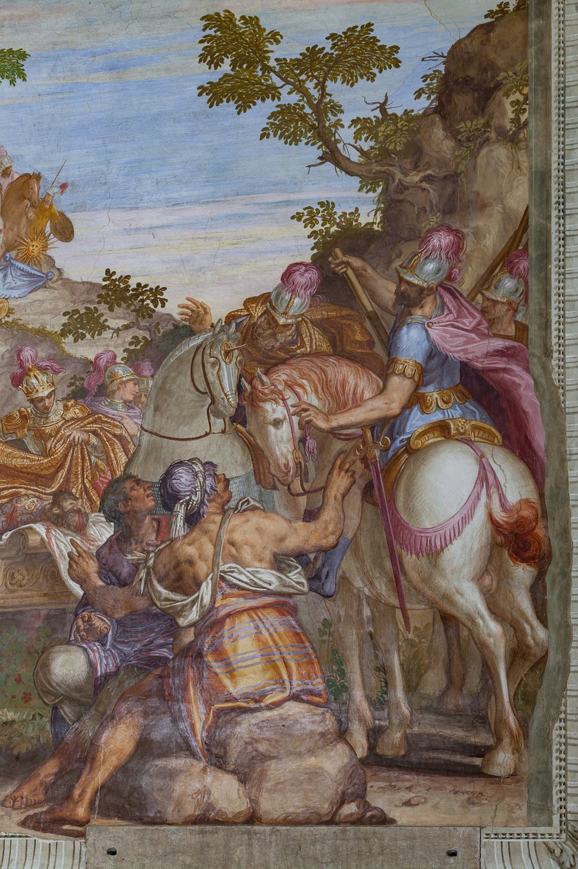 Alejandro Magno cubriendo el cadáver de Darío con un manto, Salón Principal de Giambattista (1526 78) Zelotti