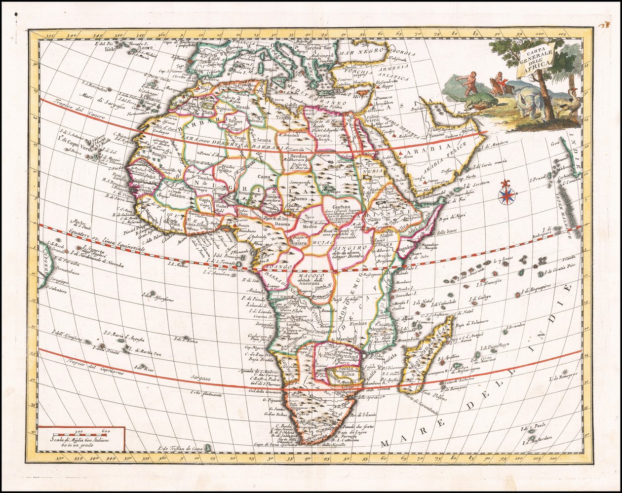 Mapa de África de 1740 por Giambattista Albrizzi de Giambattista Albrizzi