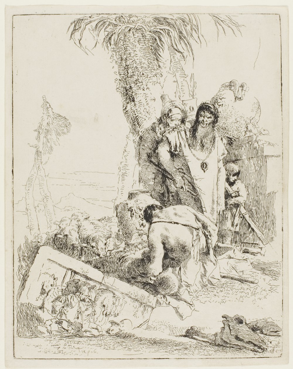 Un pastor con dos magos, de Scherzi de Giambattista Tiepolo