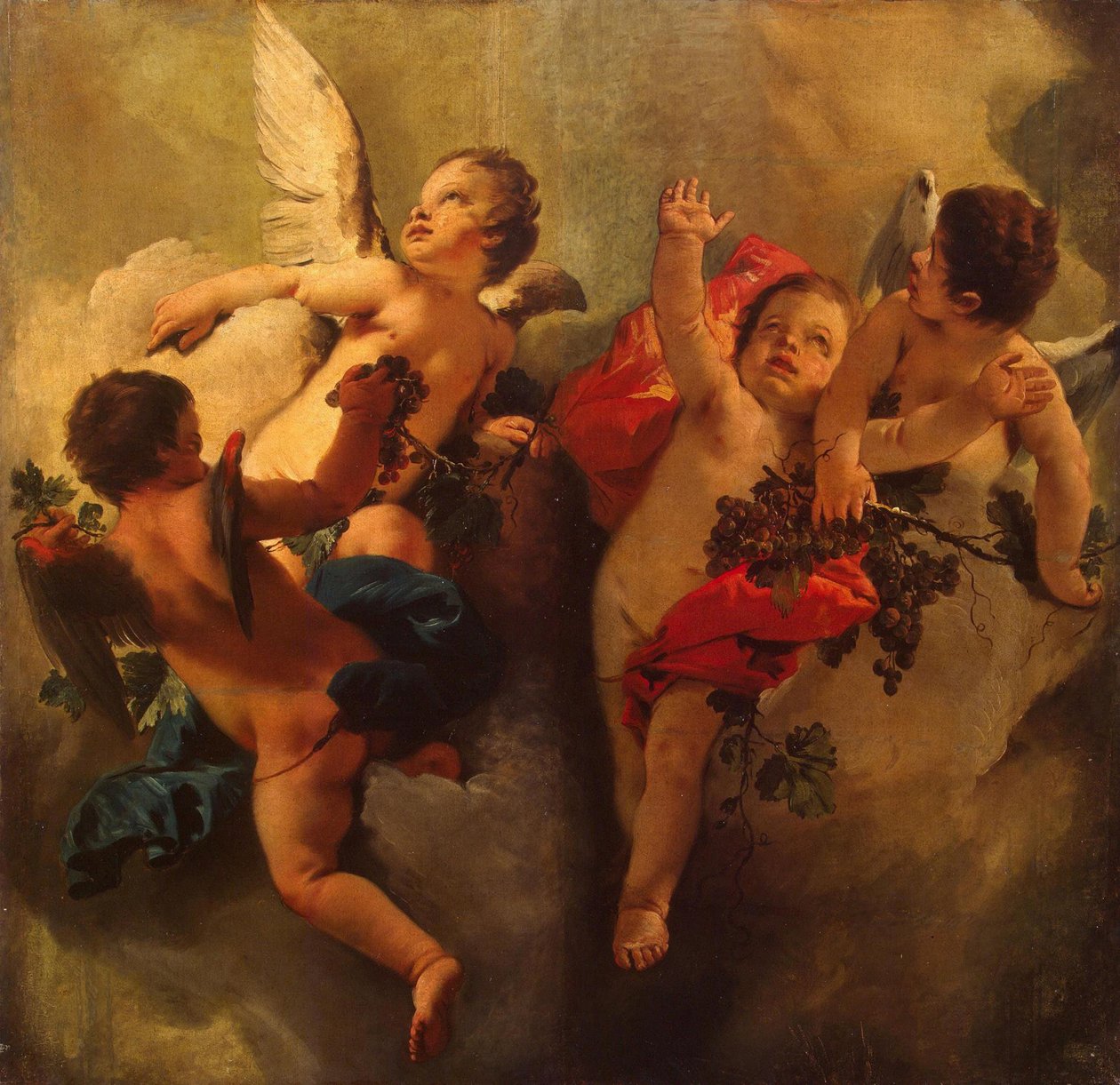 Cupidos con uvas. Serie Las Cuatro Estaciones, 1740s de Giambattista Tiepolo