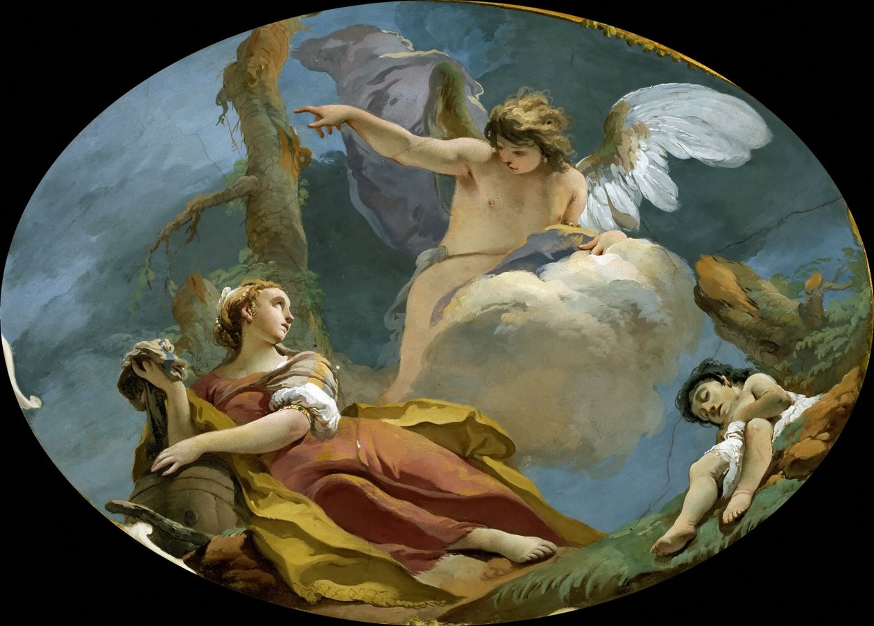 Agar e Ismael en el desierto, ca. 1728 de Giambattista Tiepolo