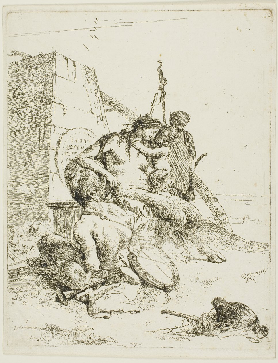 Familia de Sátiros con el Obelisco, de Scherzi de Giambattista Tiepolo