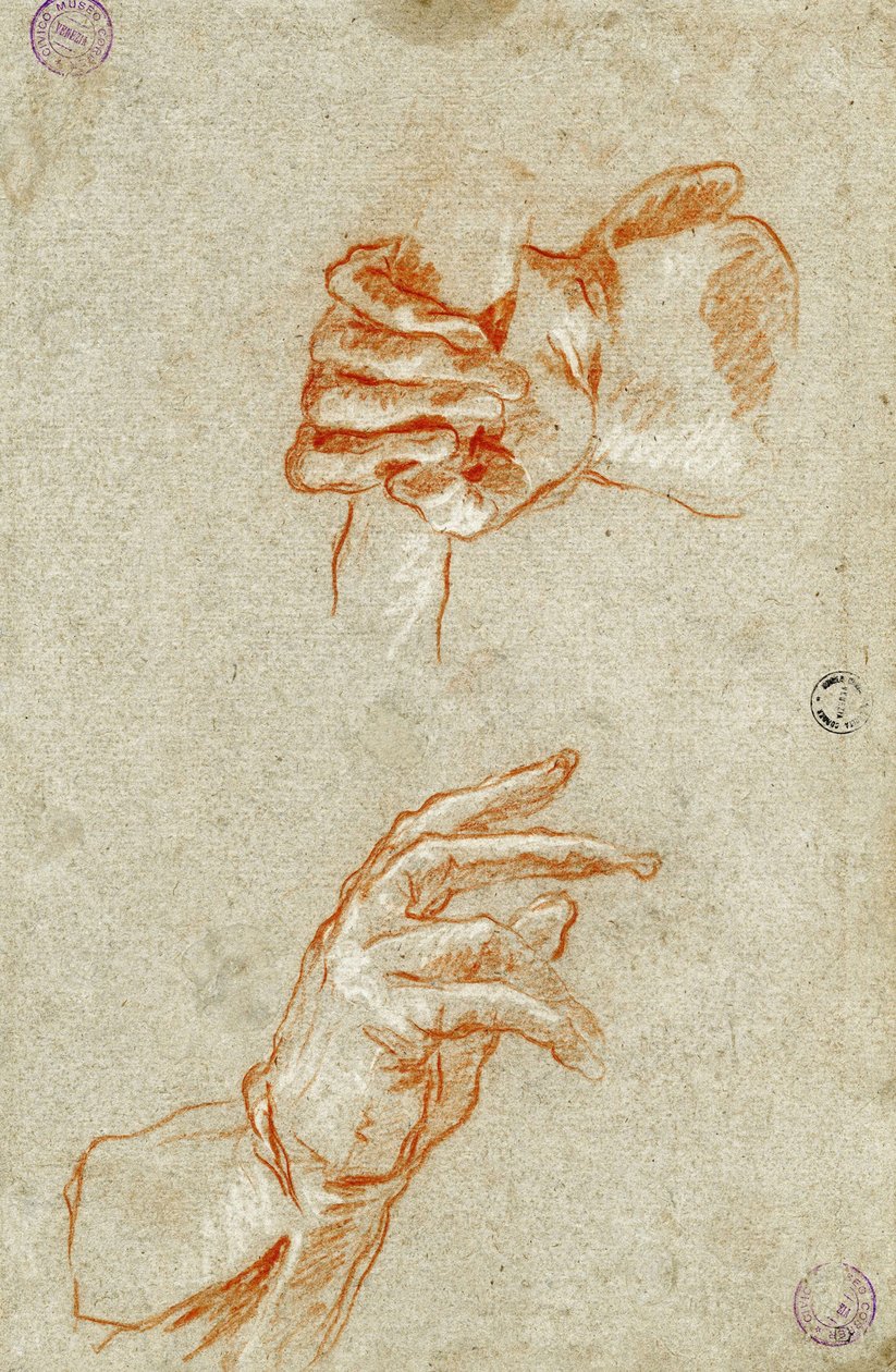Estudio de manos de Giambattista Tiepolo