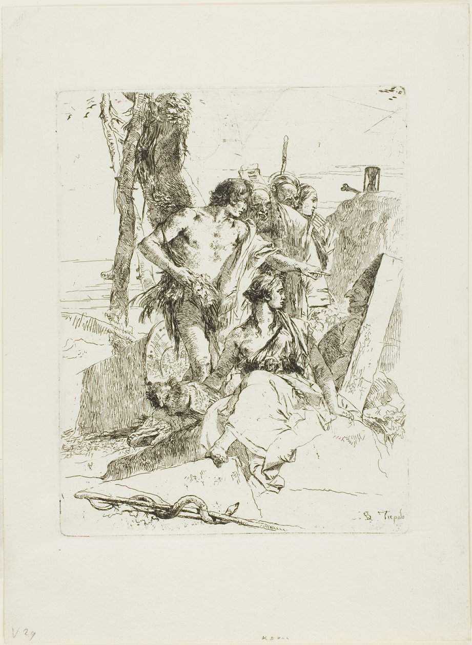 El descubrimiento de la tumba de Punchinello, de Scherzi de Giambattista Tiepolo