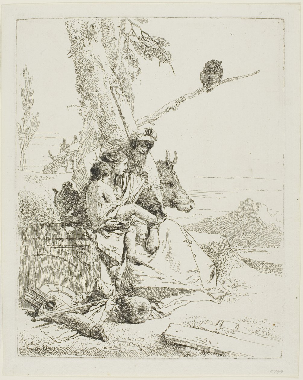 La familia del campesino oriental, de Scherzi de Giambattista Tiepolo