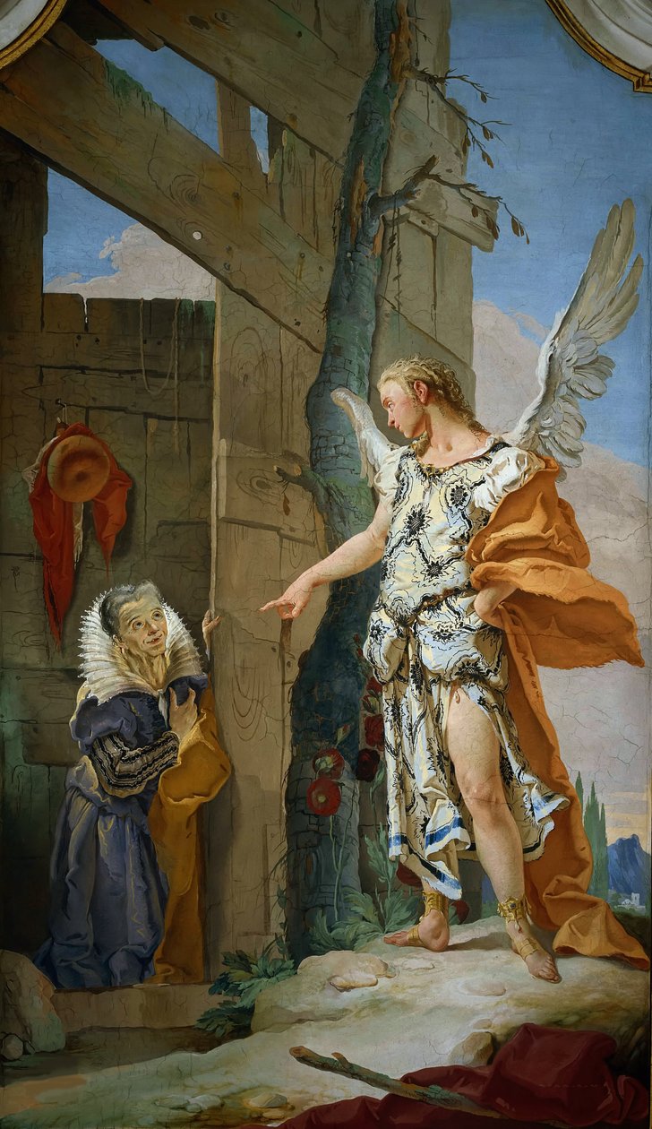 La aparición del ángel ante Sarah, ca 1728 de Giambattista Tiepolo