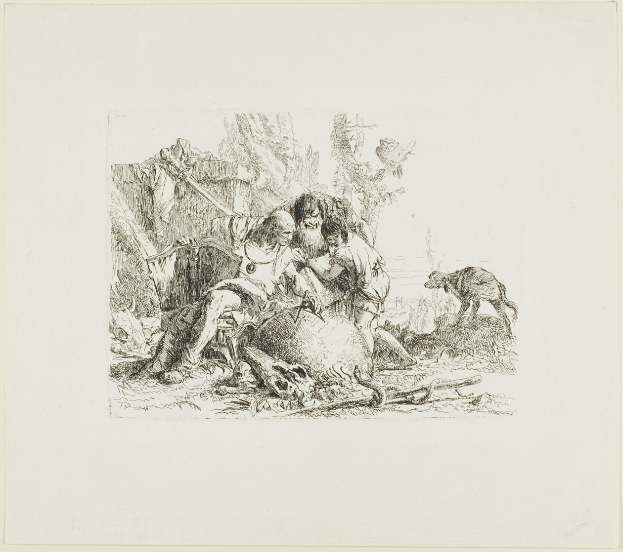 Dos magos y un niño, de Scherzi de Giambattista Tiepolo