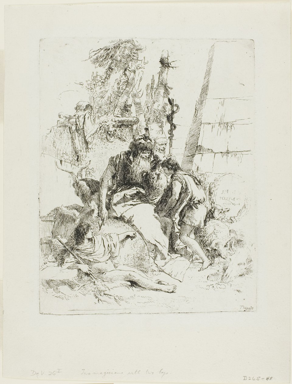 Dos Magos con Dos Niños, de Scherzi de Giambattista Tiepolo