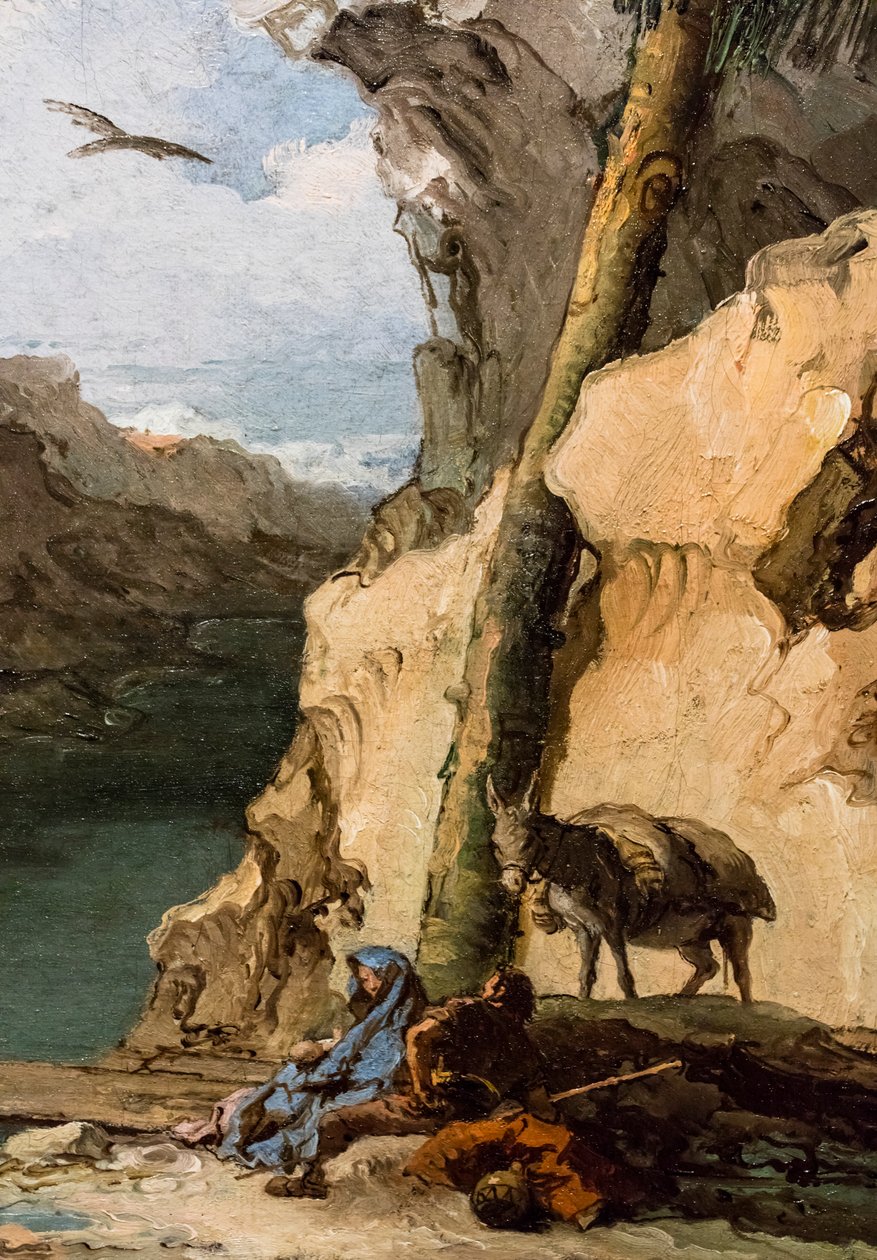 Descansando durante la Huida a Egipto, hacia 1762/70 (Óleo sobre lienzo) de Giambattista & Tiepolo Giandomenico (1727-1804) Tiepolo