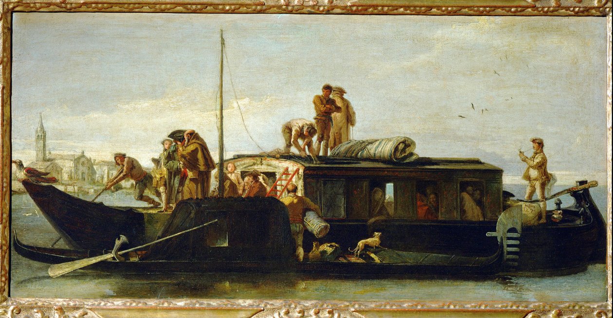Barcaza veneciana de Giambattista & Tiepolo Giandomenico (1727-1804) Tiepolo