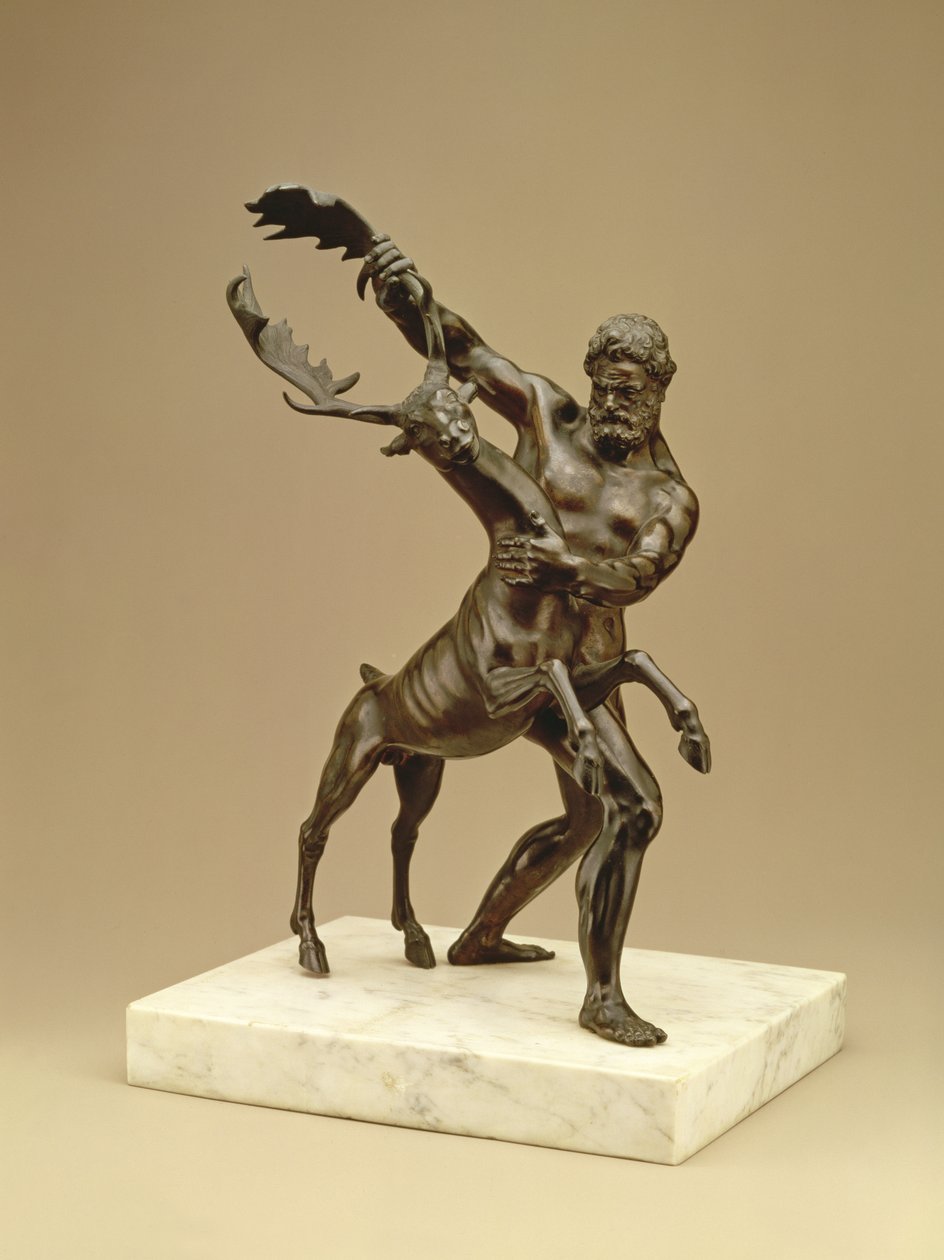 Hércules y el ciervo arcadio de Giambologna
