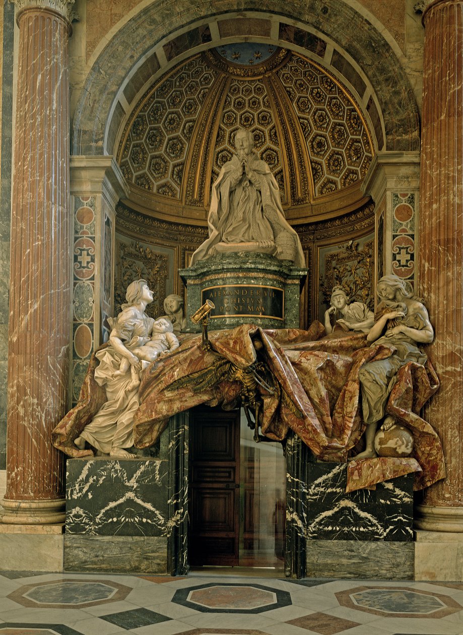 Monumento a Alejandro VII en el transepto norte, 1672-78 de Gian Lorenzo Bernini