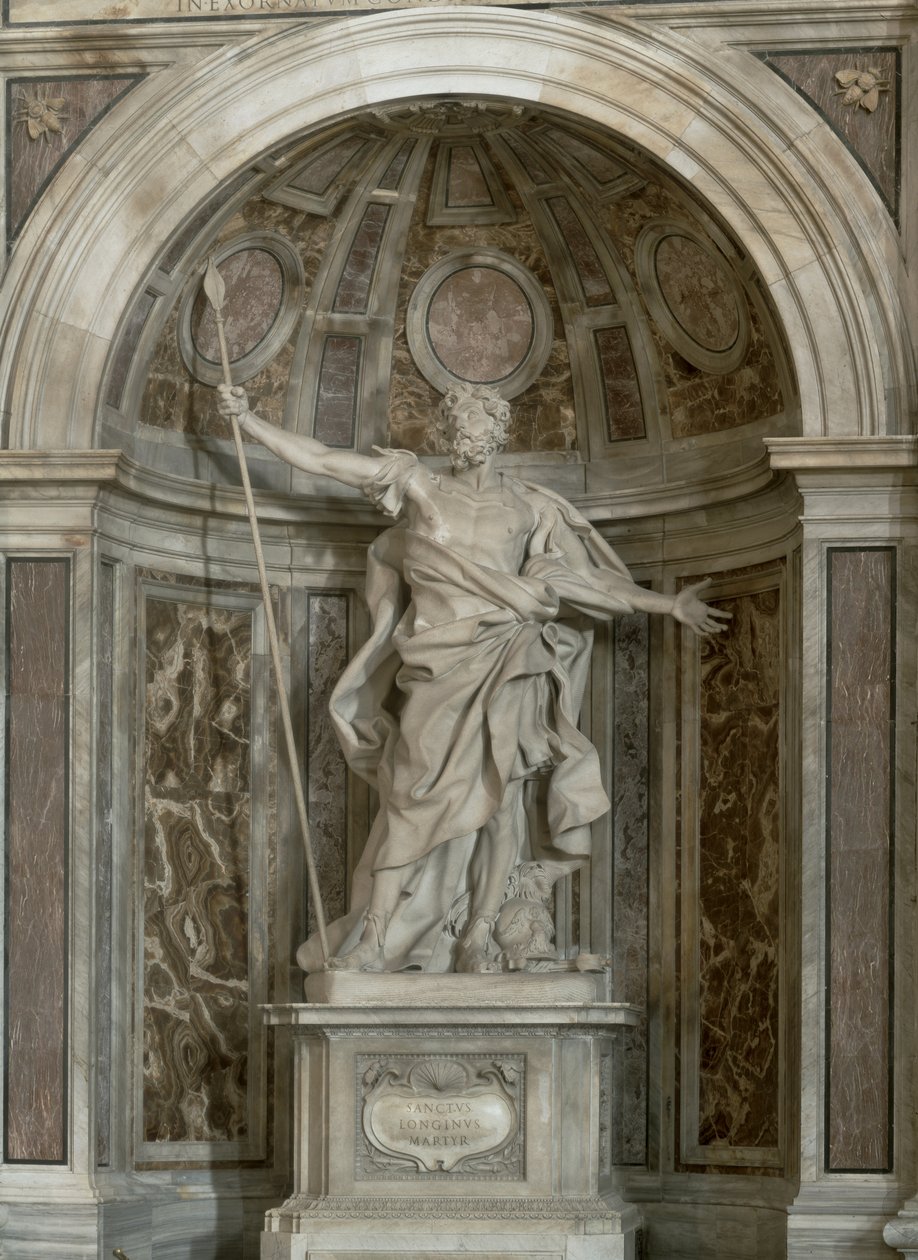 Estatua de San Longinos, en la base de los cuatro pilares que sostienen la cúpula, 1631-38 de Gian Lorenzo Bernini