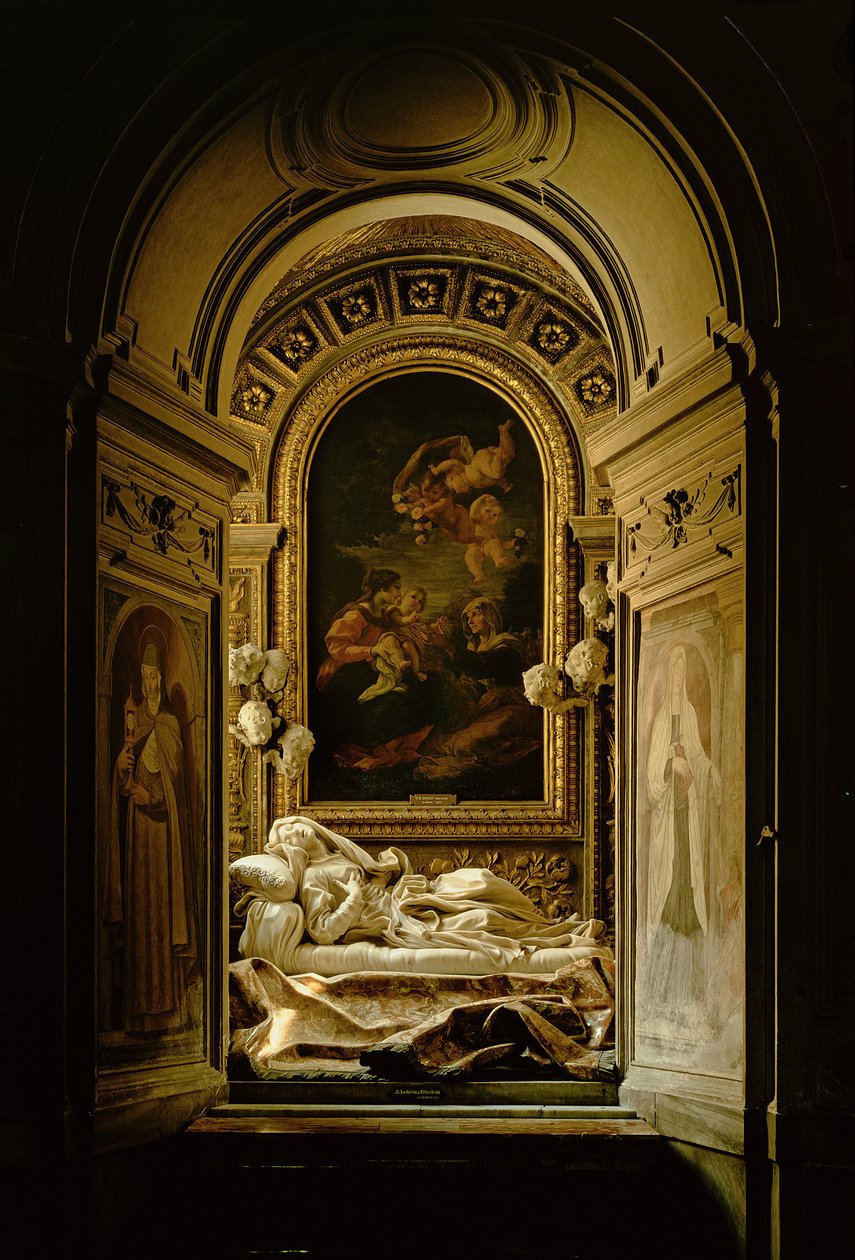 Vista de la capilla Altieri con la Muerte de la Beata Ludovica Albertoni, 1675 de Gian Lorenzo Bernini