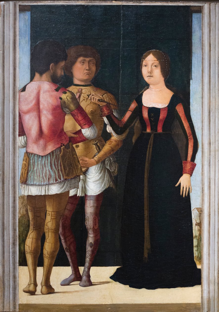 Bruto, Lucrecia y Colatino, c.1490 (óleo y temple sobre tabla) de Gian Francesco de