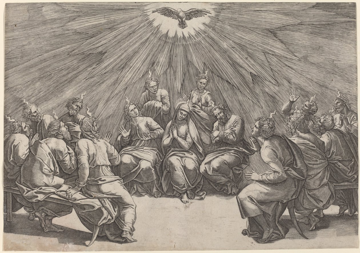 Pentecostés de Gian Jacopo Caraglio after Raphael