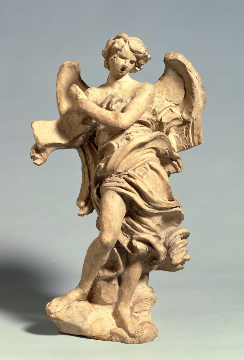 Ángel sosteniendo la inscripción, c.1668-69 de Gian Lorenzo Bernini