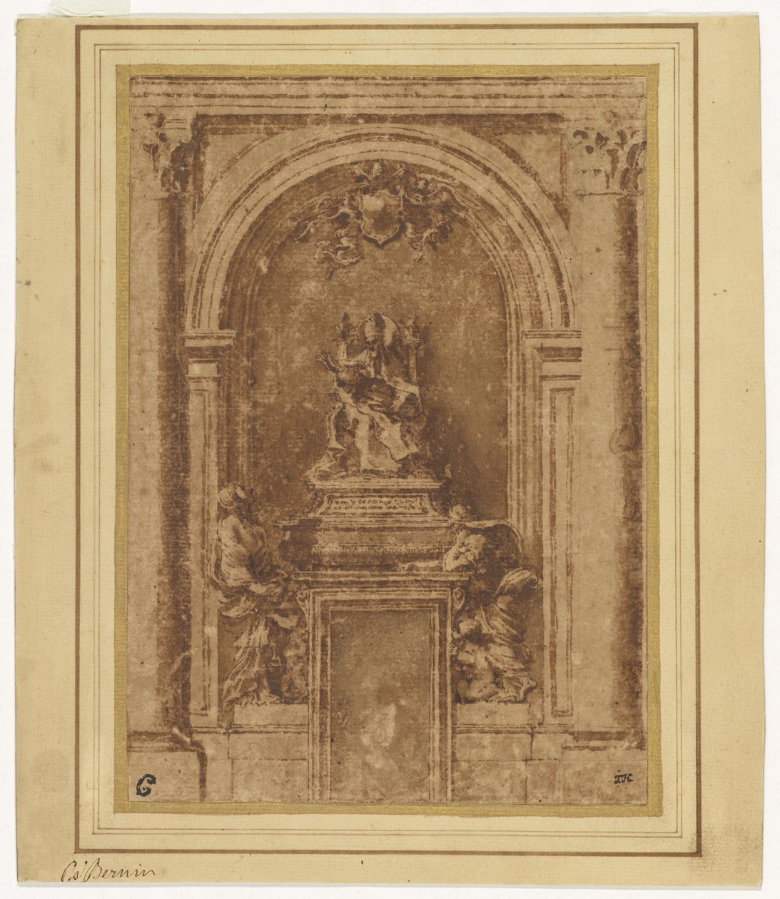 Diseño para la tumba del Papa Alejandro VII en San Pedro, Roma de Gian Lorenzo Bernini