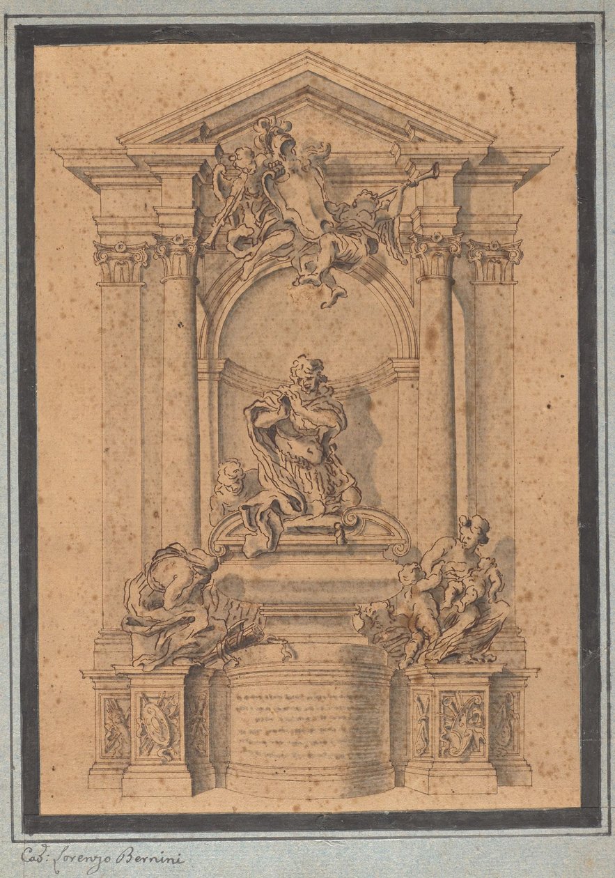 Entwurf für das Grabdenkmal eines Offiziers de Gian Lorenzo Bernini