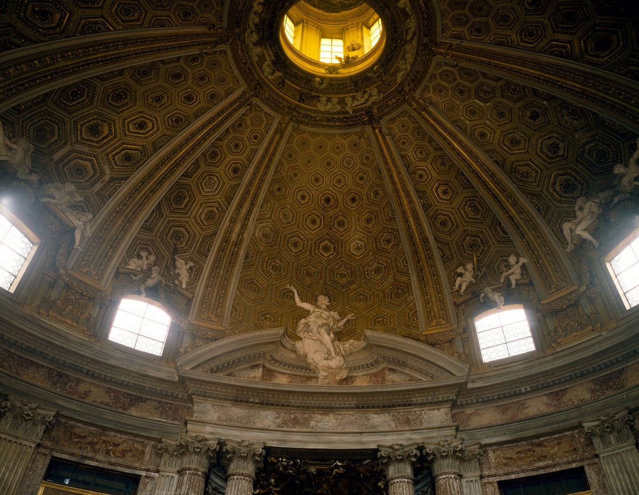 Interior de la cúpula, Iglesia de San Andrés en el Quirinal, arquitecto Gian Lorenzo Bernini, Roma de Gian Lorenzo Bernini